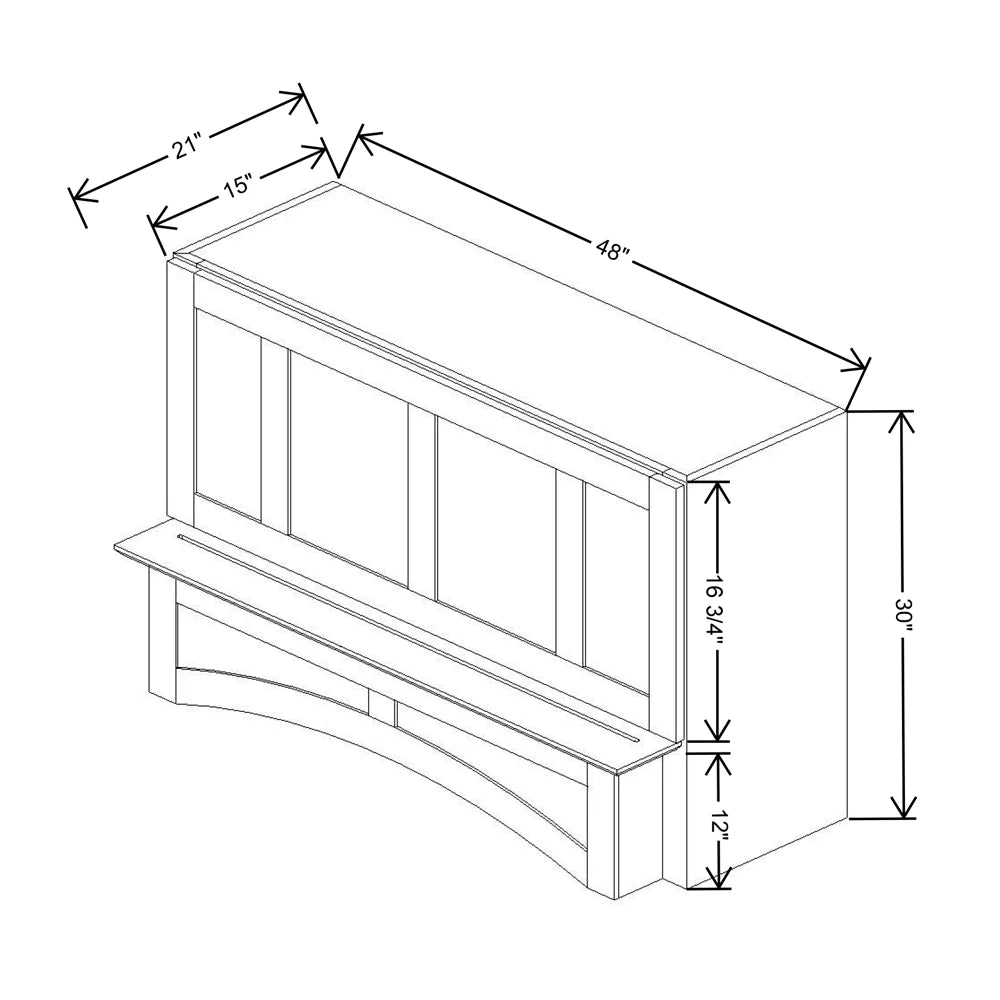 Fabuwood Allure Onyx Horizon  48"WX30"H Arched Hood With Full Interior Stainless Steel Hood Liner